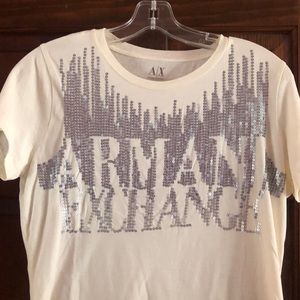 Armani Exchange T-shirt with silver sequins